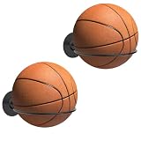 Suchek Steel Ball Holder Wall Mount, Display Rack Storage for Soccer, Basketball, Volleyball (2 Pieces)