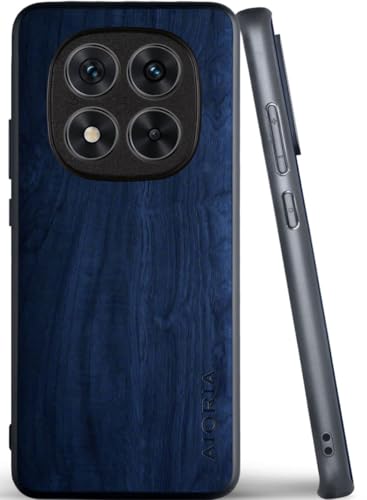 Aioria スマホケース Redmi Note 14 Pro 5G 互換性ありウッドパターン スタイリッシュで丈夫な携帯電話ケース あふれる 木目柄 保護 (Dark Blue, For Redmi Note 14 Pro 5G)