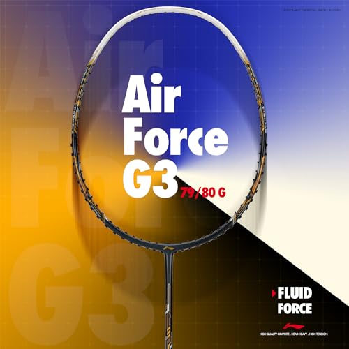 Image of Li-Ning Air Force G3 Badminton Racket with Full Cover | Max Tension : ≤30 lbs | Superlight Technology | Aerotec Beam | Dynamic Frame