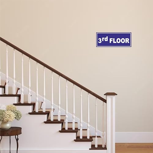 Image of ATTRACTSO - 3rd Floor Sign Self Adhesive Laminated Sticker for Home, Office, Shop, Hospital, Hotel, Theatre, Restaurant - 12 inchx5 inch inch (Blue)