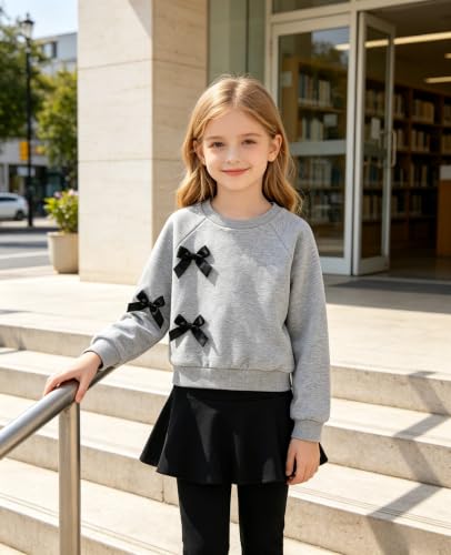 Image of Toddler Girl Clothes Ruffle Long Sleeve Heart Print Tops and Pants 2PC Little Girl Winter Outfits Size (4-7T)