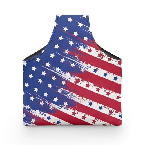 Image of ZUXONGSY Distressed American Flag Yarn Bags for Knitting America250 Yarn Storage Organizer for Crochet Portable Knitting Project Bag