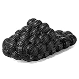 Jaeynow Massage Bubble Slides Women,Funny Lychee Spa Slippers for Men Indoor and Outdoor Non-Slip Bath Shower Shoes Bedroom House Gym Basketball Slides Sandals（Black 35/36）