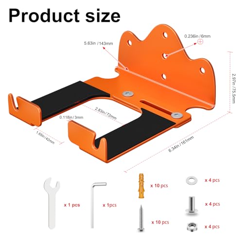 Weed Eater Hangers for Garage Wall, Adjustable Heavy-Duty Wall Mount Weed Eater Holder, Steel Trimmer & Weed Wacker Hanger for Lawn Mower, Hedge Trimmer & Garden Tools, Saving Storage - 2 Pack by SlogPith - Used condition - Image 2