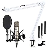 Rode NT1-A - Juego de micrófono condensador + soporte de mesa keepdrum MS138 WH