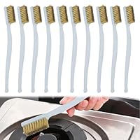 keyxer 10er Set Messingbürste & Drahtbürste Klein – Hochwertige 3D-Drucker Reinigungsbürsten mit Kunststoffgriff für Schweißschlacken, Rost und Schmutz an Rahmen, Türen und Fenstern