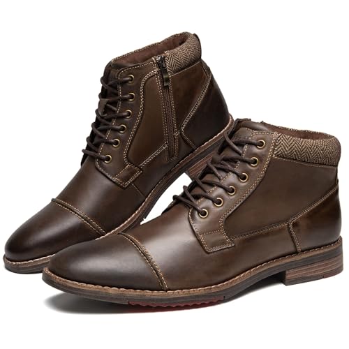 Image of Arkbird Men's Dress Boots Genuine Leather Cap Toe Ankle Boot with Side Zipper for Casual Business Formal Wear