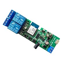 Updated WiFi Wireless Smart Switch Inching Self-Locking Relay Module,Set Inching Time from 0.5 Second to 1 Hour,be Applied to Access Control,DIY WiFi Garage Door Opener Smart Life app 2CH
