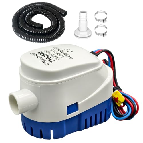 Heavy-Duty 1100GPH Marine Bilge Pump with Hose Kit