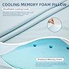 HIMOON Cooling Memory Foam Pillow, Bed Pillow for Sleeping, Standard Size, Breathable Memory Foam, Premium Support with Washable Cover for Back, Side and Stomach Sleepers (2 Packs)