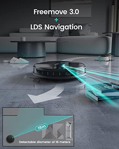 Lefant LS1 Robot Vacuum Cleaner mapping 3200Pa, LDS Navigation SLAM Algorithm Virtual Boundary, Robotic Vacuum Wi-Fi/App/Alexa Control