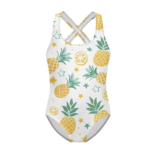 Image of Kid One Piece Swimsuit with Cross Back Girls Summer Sleeveles Swimwear for 5-14 Years