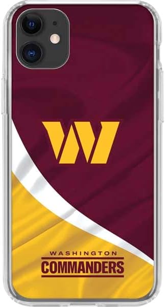 Skinit Clear Phone Case Compatible with iPhone 11 - Officially Licensed NFL Washington Commanders Flag Design