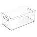 mDesign Deep Plastic Kitchen Storage Organizer Container Bin for Pantry, Cabinet, Cupboard, Shelves, Fridge, or Freezer - Holds Dry Goods, Sauces, Condiments, Drinks, Clear