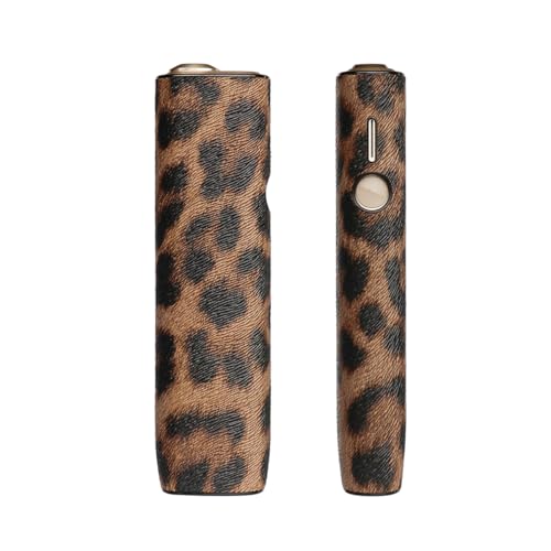 Schutzhülle Hülle Cover Hülle für IQOS iluma ONE/ILUMA i one, Skelett-Knopf-Design,Material PC+PU Zubehör (A-Leopard Braun)