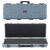 VEVOR Rifle Case, Rifle Hard Case with 4 Layers Fully-protective Foams, 42 inch Lockable Gun Storage with Wheels, IP67 Waterproof & Dustproof, for Rifle, Shotgun, Airsoft Gun, Grey
