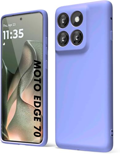 Image of DIZORO Microfiber Candy Case for Motorola Moto Edge 70 5G Smooth Touch Cushion Liquid Soft Silicone Gel Phone Cases Non-Slip Full Body Protective Back Cover - Purple