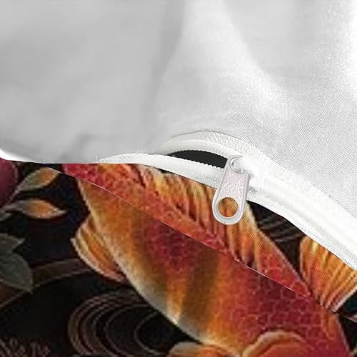 Linge de lit poisson en microfine douce au motif aquatique imprimé 3D