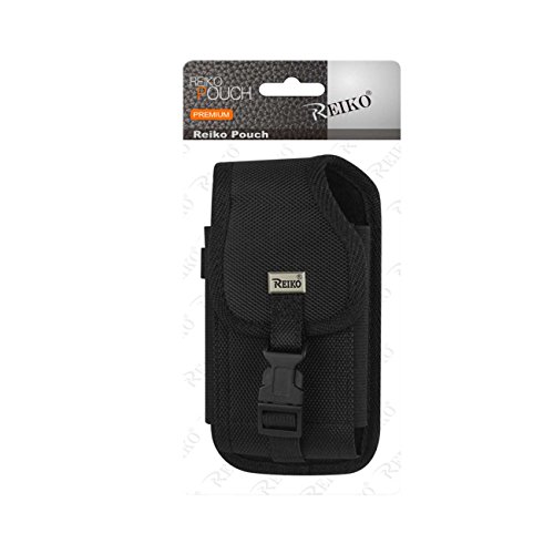 Reiko Vertical Rugged Pouch with Buckle Cell Phone Case for iPhone 6/6S Plus - Retail Packaging - Black