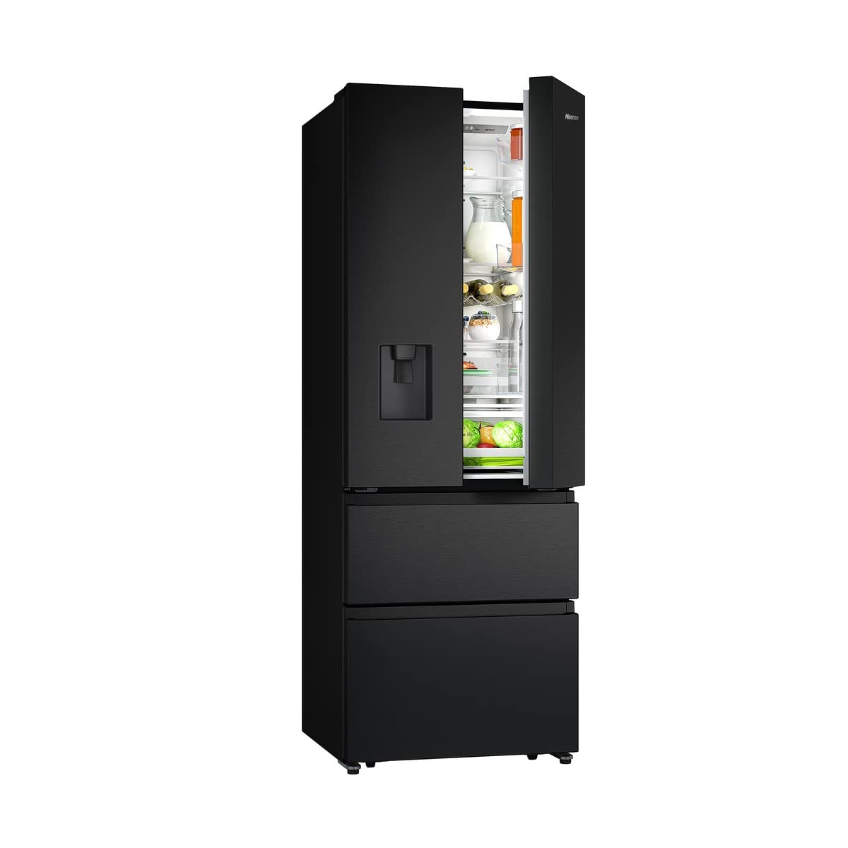 Hisense RF632N4WFE - Frigorífico congelador, color negro, 70 x 200 cm