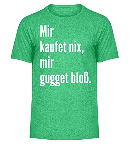T-Shirt Mir kaufet nix cadeau homme vert chiné Small