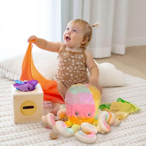Image of Plush Octopus Toy - Soft & Cuddly Stuffed Animal for Kids, Toddlers & Baby Gifts - Cute Sea Animal for Nursery & Playroom Decor