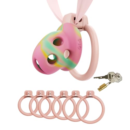 Men's Lightweight Wearable Colored Invisible Sports Fitness Cage with 6 Active Carabiners-USZ66 (Pink-Blue, S)