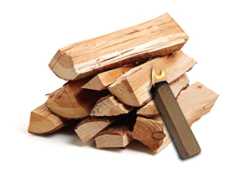 Firewood by Home and Country USA. Hardwood, firewood for Outdoor fire pits, Wood Burning stoves, and Campfires. (25 LBS Bundle)