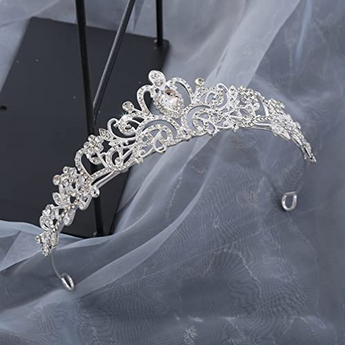 Abaodam Tiara de Strass Flor Menina Headpiece Coroa de Tiara Rainha Princesa Coroa Nupcial Headband