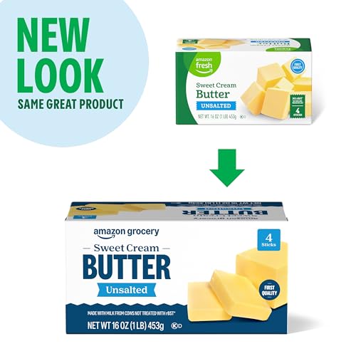 Amazon Grocery, Sweet Cream Butter, Unsalted, 16 Oz