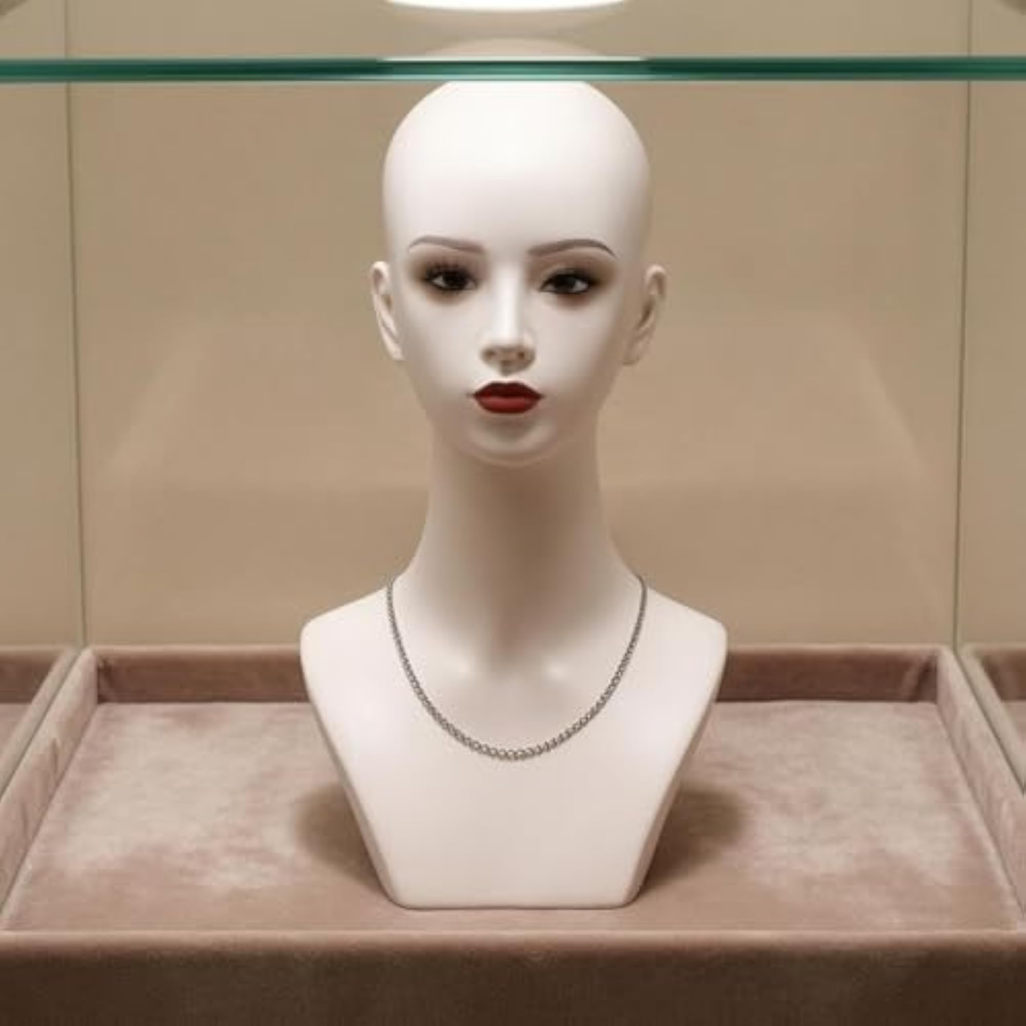 Skin Tone PVC Bust for Tabletop Display, 44 Cm
