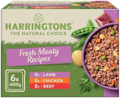 Harringtons Complete Wet Tray Grain Free Hypoallergenic Adult Dog Food Meaty Pack 6x400g - Chicken, Beef & Lamb - Made with All Natural Ingredients