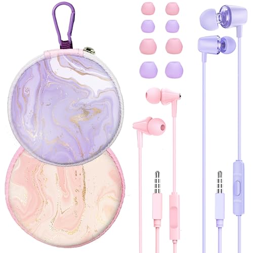 2-Pack Teens Wired Earbuds with Cases, 3.5mm School Headphones, Crack by GOGOSINIS - Used condition - US$19.80