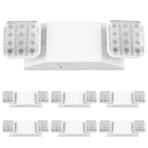 Sunco 6 Pack LED Emergency Lights for Business, Commercial Lighting, Power Outages, Offices, with...