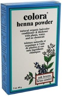 Colora Henna Powder Hair Color Ash Brown 2 Ounce (59ml) (2 Pack)