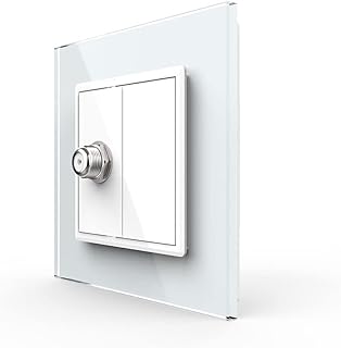 LIVOLO VL-C7-1ST-11 - Lata de satélite con panel de cristal y VL-C7-SR-11-A, color blanco