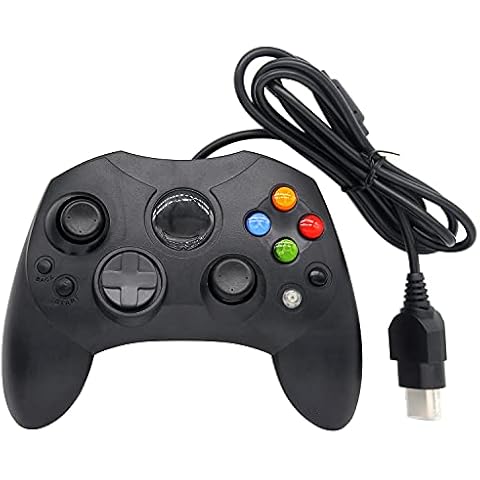 OSTENT Wired Controller Gamepad Joystick S Type 2 A Compatible for Microsoft Old Generation Xbox Console Video Games Color Black Cover
