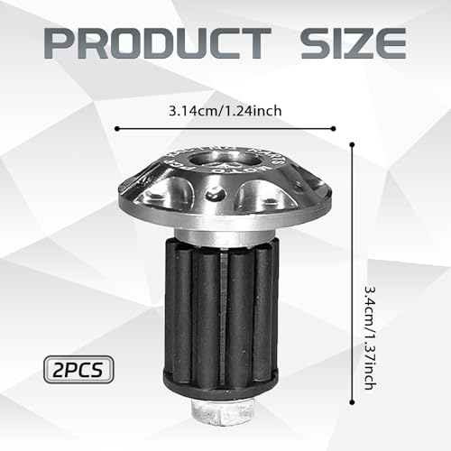 Eponcia 2PCS Motorcycle Bar End Plug Motorcycle Handlebar Grips End Caps for Powersports Parts, Aluminum Alloy Handlebar Balance Plugs Handle Bar Ends Replacement for Yamaha Suzuki Modified (Silver) - Thumbnail 2