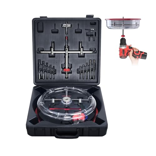 Toolly Adjustable Hole Saw Cutter Kit 1-5/8" to 11-13/16" (40-300mm) Holes Twin Blade Recessed Hole Saw with ABS Dust Shield for Making recessed Lights, Speaker Holes or Ventilation