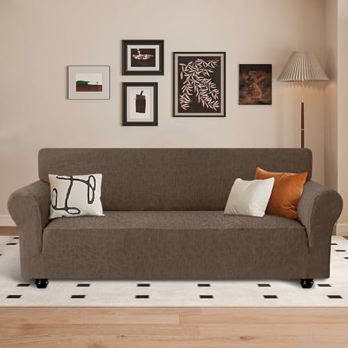 Miniatura 2 de Ystyle Funda Sofa 3 Plazas, Couch Cover Elasticas, Funda Para Sofa Antiarañazos Gatos, Forros Para Sofas Antideslizante, Protector Sofa Antimanchas Lavable Anti Perros, Marrón
