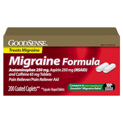 GoodSense Migraine Relief Caplets, 200 Count