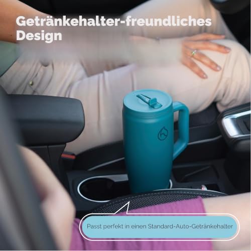 Hydracy Soulmate Thermobecher mit Henkel und Strohhalm Isoliert 1,18L – Ansicht 6