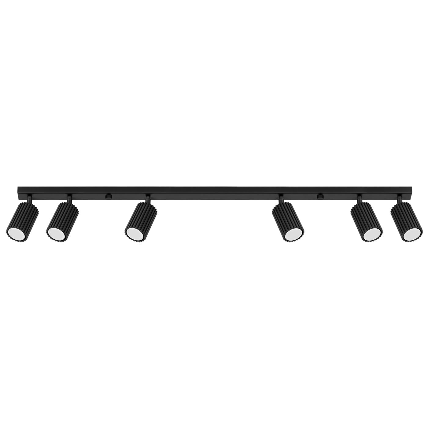 SOLLUX lighting Plafonnier LED - Spot de Plafond - en Aluminium - 6 Abat-jours - 117 x 6,5 x 16,5 cm - Karbon Noir