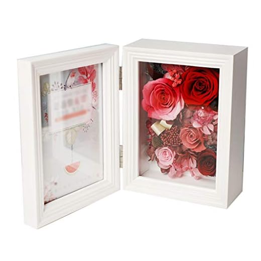 falska blommor Immortal blommor har aldrig visat rosor fin evig blomma med fotoram Unik romantisk present till hennes bröllop Alla hjärtans dag juljubileum Födelsedagmors dag Blommig dekoration
