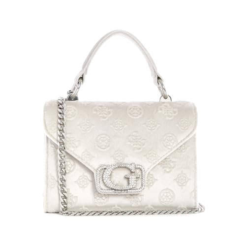 Sac bandoulière GUESS Zalina Mini en toile texturée de haute qualité avec rabat à logo