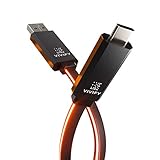 VIVIFY ACESO W10 RGB Led Gaming Light up Type C USB 3.1 3.2 Gen 2 Quick Charge 3 QC3 10 Gbps Car Mobile Cable Orange 3.2ft