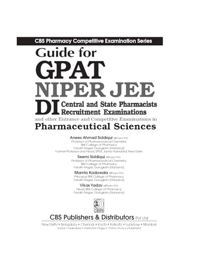 Image of CBS Pharmacy Competitive Examinations Series | Guide for GPAT NIPER JEE DI | Central and State Pharmacists Recruitment Examinations and other Entrance ... Examinations in Pharmaceutical Sciences