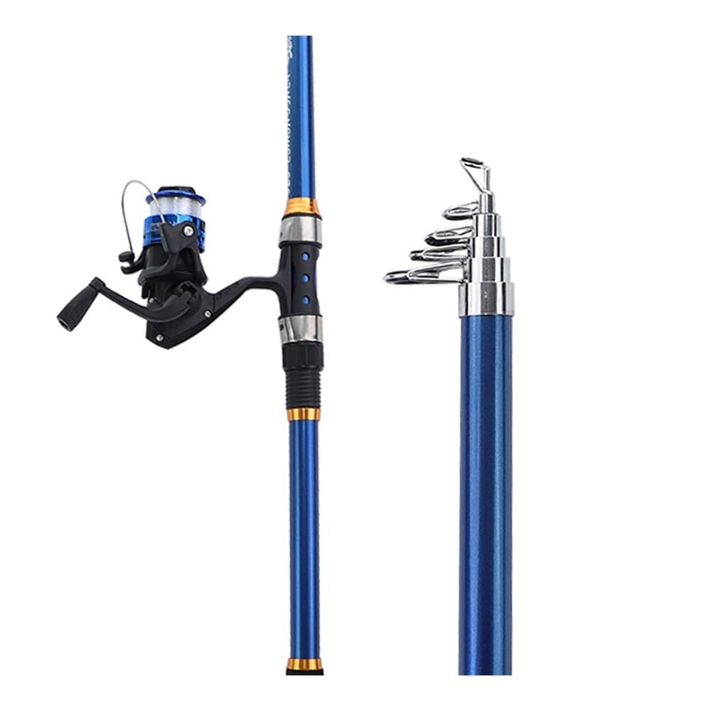Canne à pêche avec moulinet de 240 cm idéale pour les sessions en mer et eau douce
