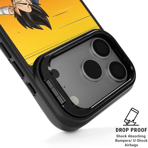 Skinit Kickstand Phone Case Compatible with iPhone 17 Pro Max - Officially Licensed Dragon Ball Z Goku & Vegeta Design