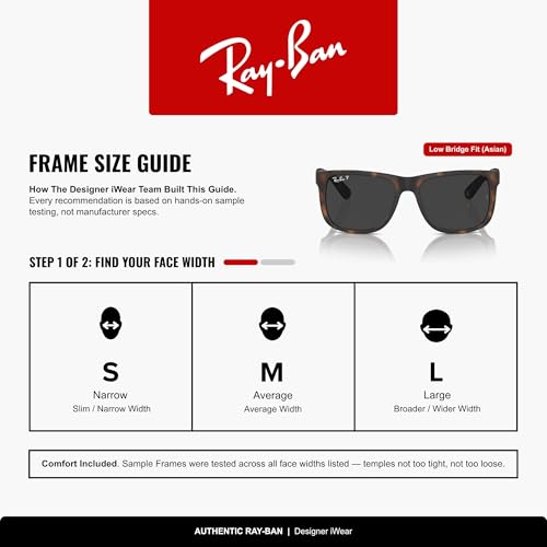 Image of Ray-Ban RB4165F Justin Classic Square Sunglasses for Men
